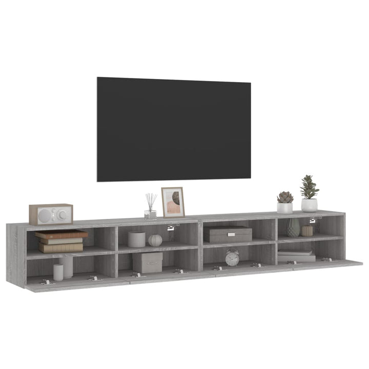 Tv-wandmeubels 2 st 100x30x30 cm hout grijs sonoma