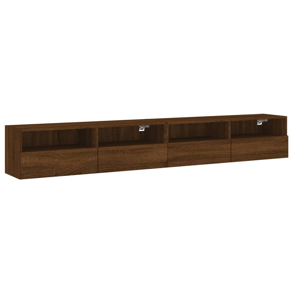 Tv-wandmeubels 2 st 100x30x30 cm hout bruineikenkleurig