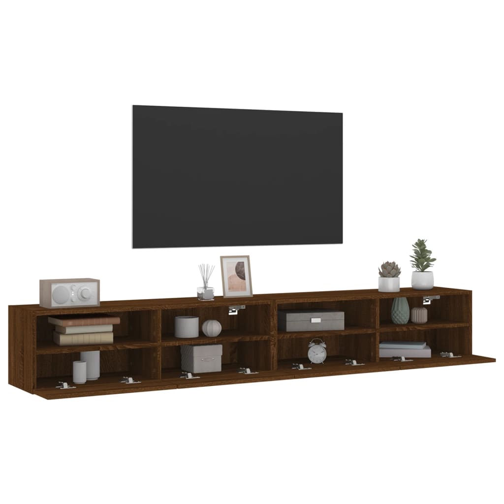 Tv-wandmeubels 2 st 100x30x30 cm hout bruineikenkleurig