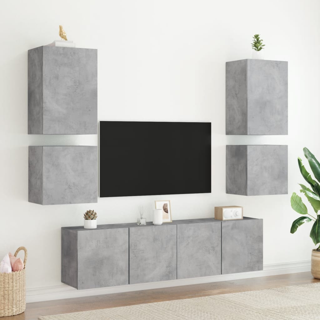 Tv-wandmeubel 40,5x30x40 cm bewerkt hout betongrijs