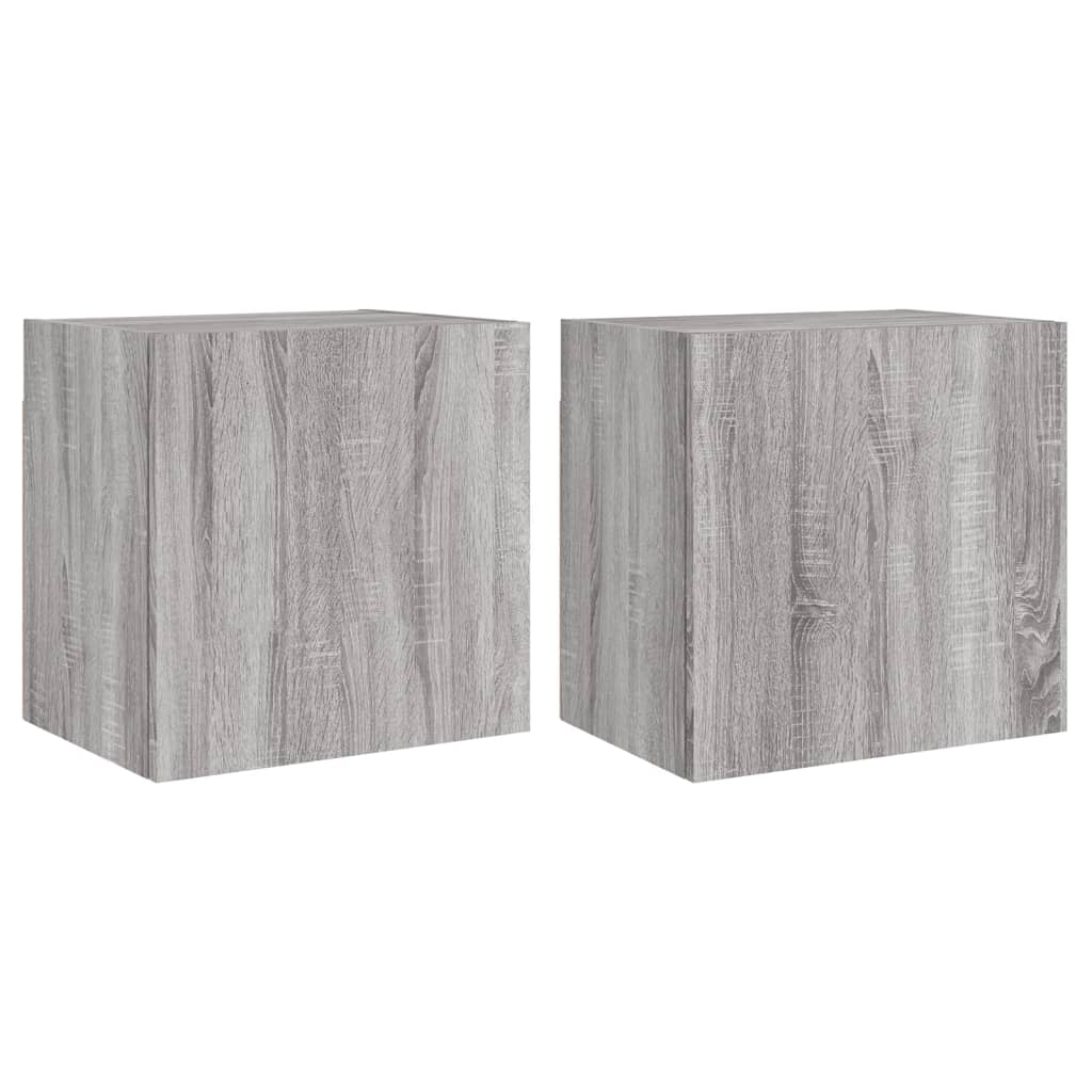 Tv-wandmeubels 2 st 40,5x30x40 cm hout grijs sonoma