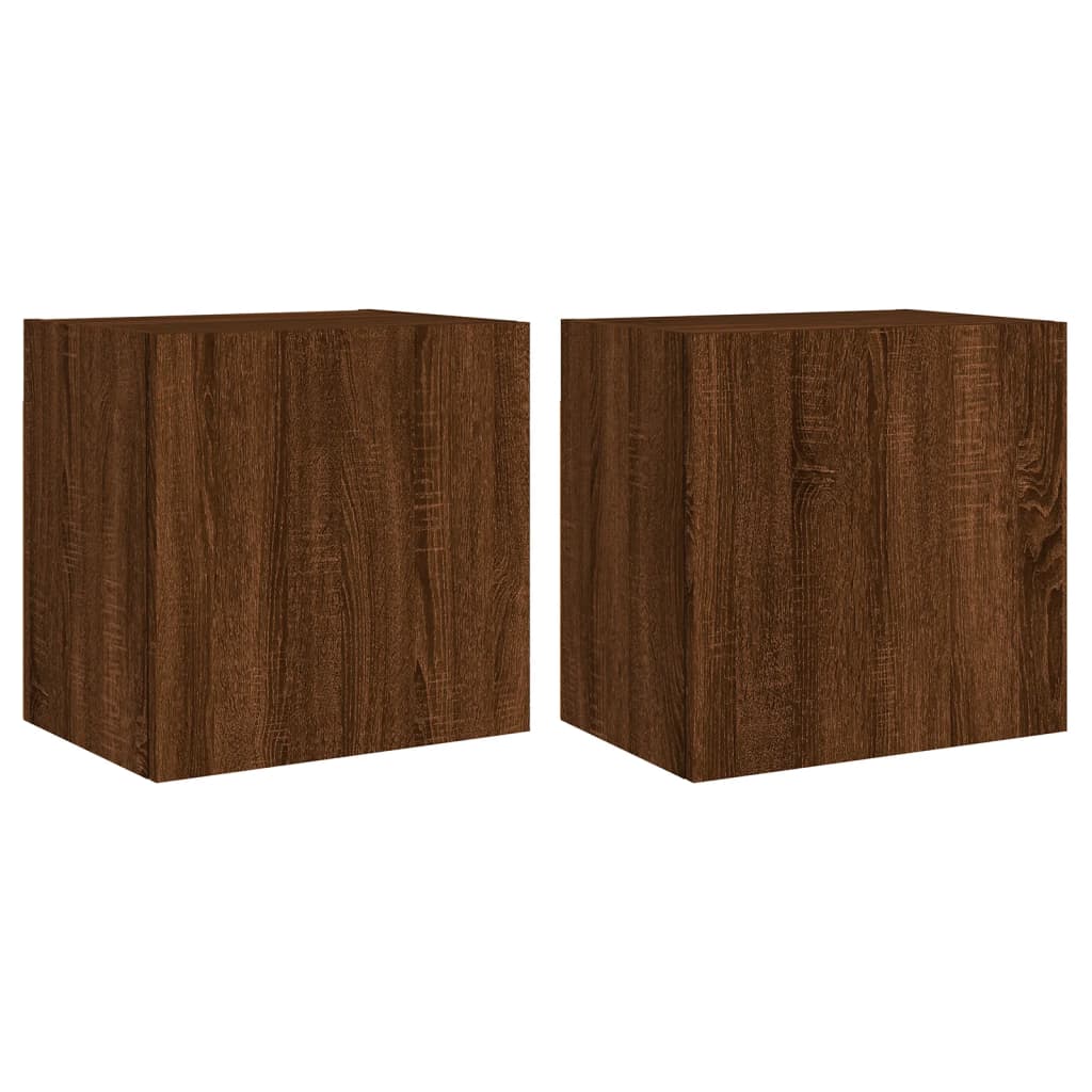 Tv-wandmeubels 2 st 40,5x30x40 cm bewerkt hout bruineikenkleur