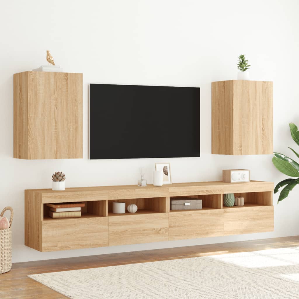 Tv-wandmeubel 40,5x30x60 cm bewerkt hout sonoma eikenkleurig