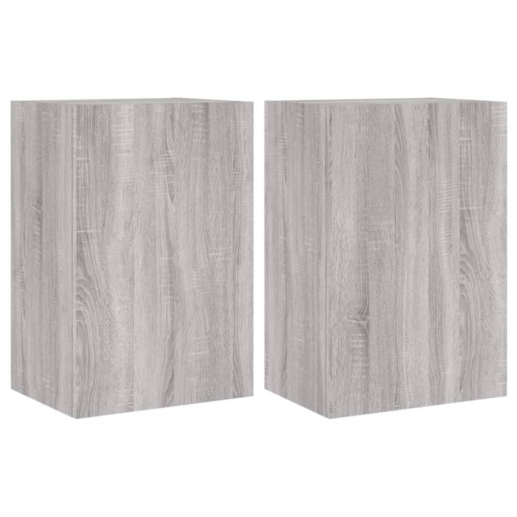 Tv-wandmeubels 2 st 40,5x30x60 cm hout grijs sonoma