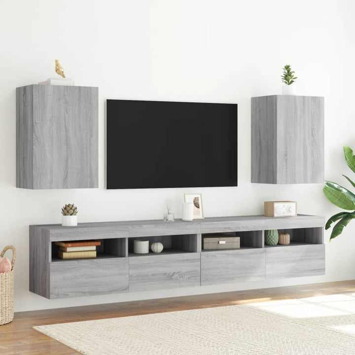 Tv-wandmeubels 2 st 40,5x30x60 cm hout grijs sonoma