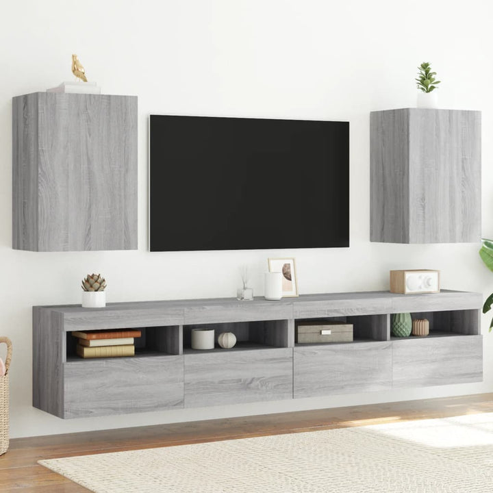 Tv-wandmeubels 2 st 40,5x30x60 cm hout grijs sonoma