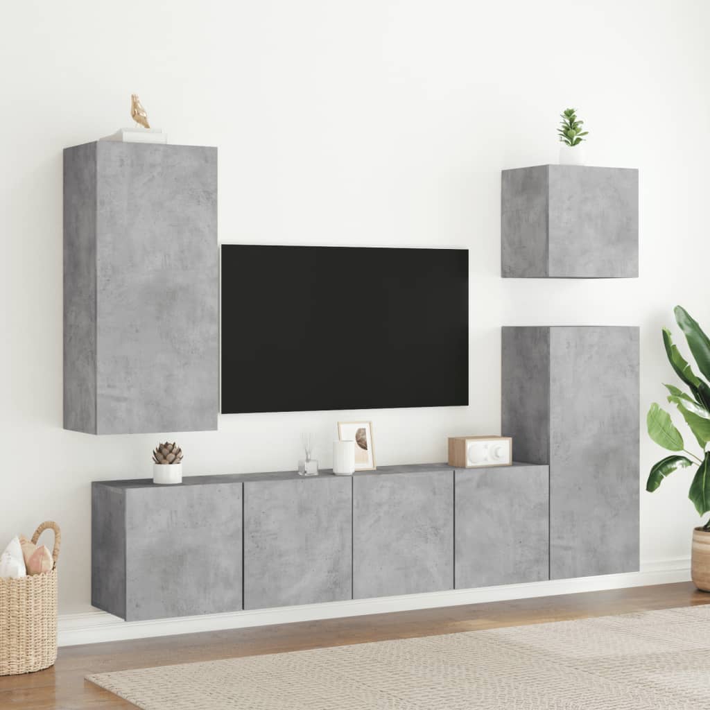 Tv-wandmeubel 40,5x30x90 cm bewerkt hout betongrijs