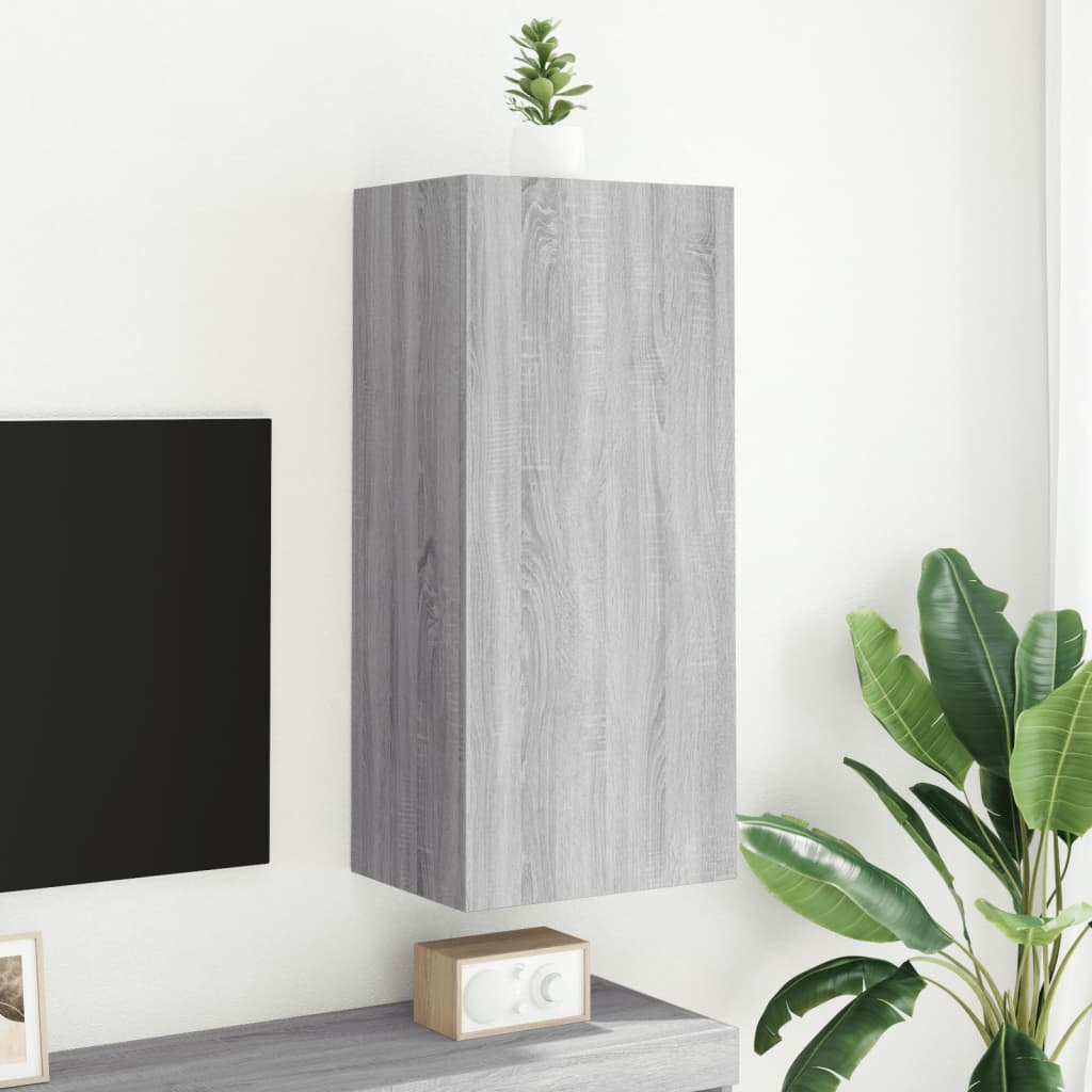 Tv-wandmeubel 40,5x30x90 cm bewerkt hout grijs sonoma