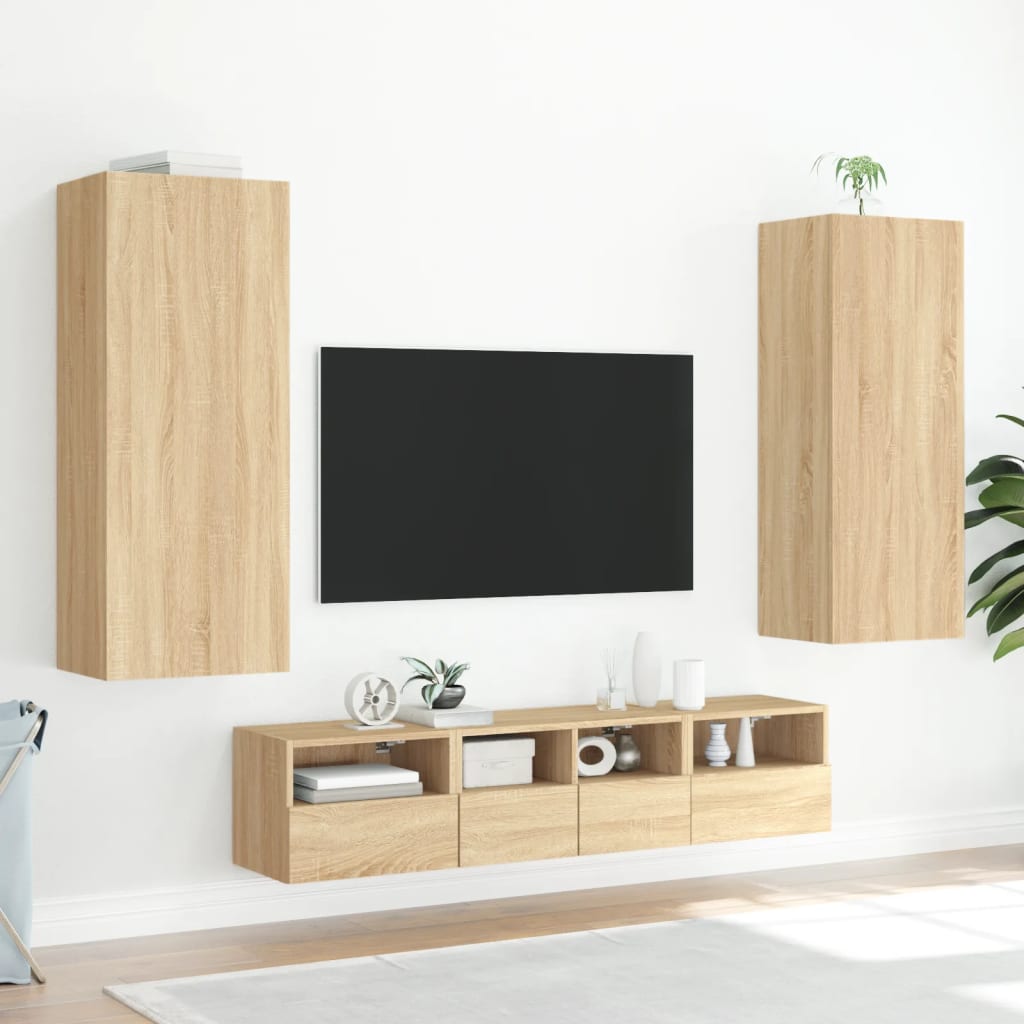 Tv-wandmeubel 40,5x30x102 cm bewerkt hout sonoma eikenkleurig