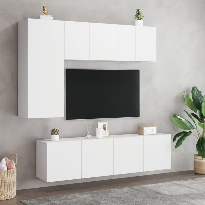 Tv-meubels 2 st wandgemonteerd 60x30x41 cm wit