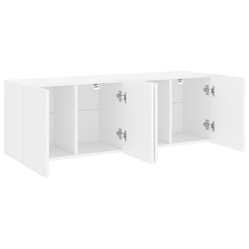 Tv-meubels 2 st wandgemonteerd 60x30x41 cm wit