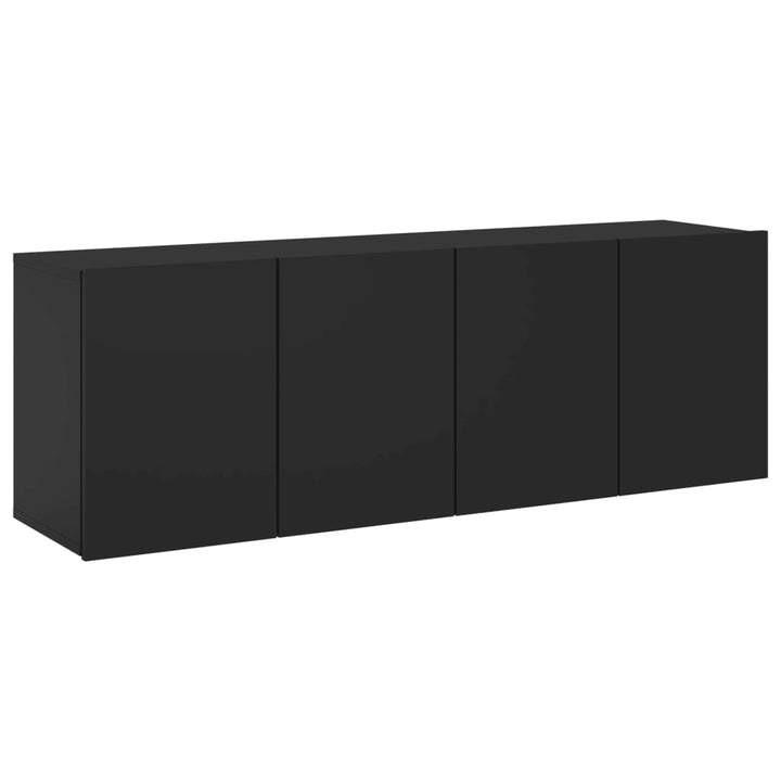 Tv-meubels 2 st wandgemonteerd 60x30x41 cm zwart