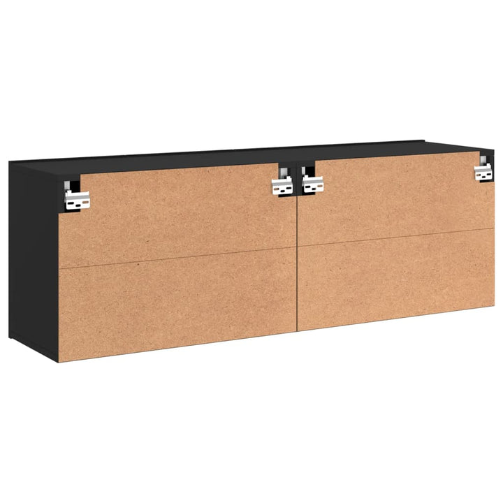 Tv-meubels 2 st wandgemonteerd 60x30x41 cm zwart