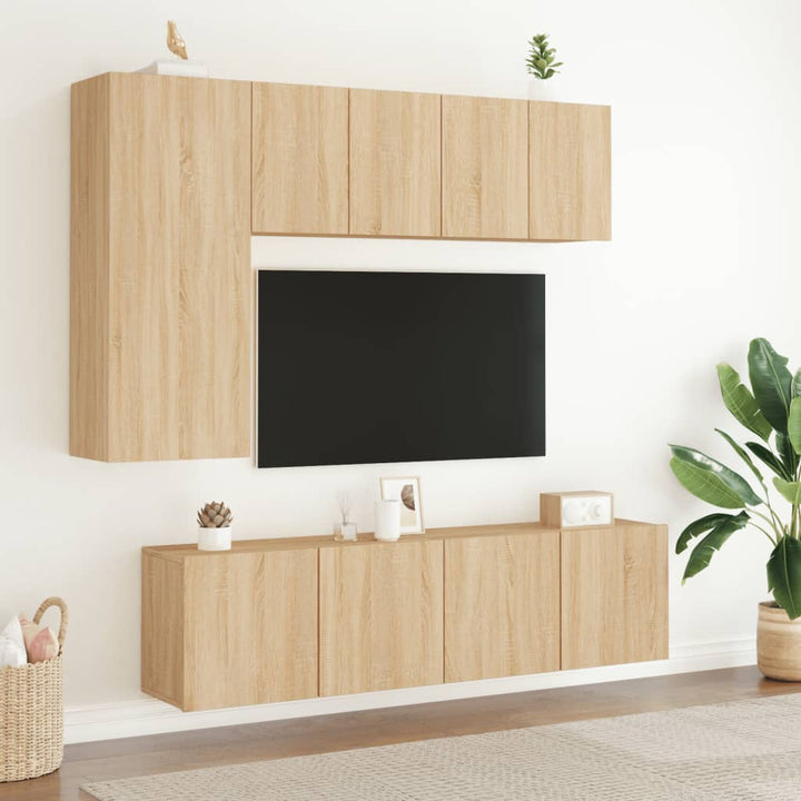 Tv-meubels 2 st wandgemonteerd 60x30x41 cm sonoma eikenkleurig