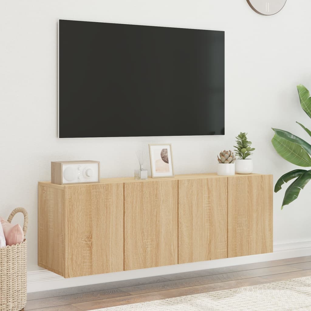 Tv-meubels 2 st wandgemonteerd 60x30x41 cm sonoma eikenkleurig