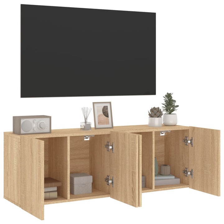 Tv-meubels 2 st wandgemonteerd 60x30x41 cm sonoma eikenkleurig