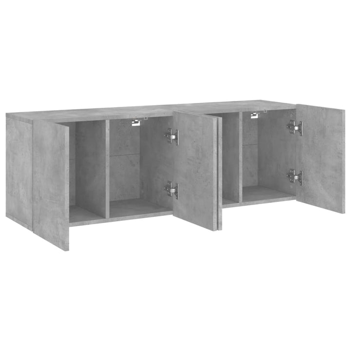 Tv-meubels 2 st wandgemonteerd 60x30x41 cm betongrijs