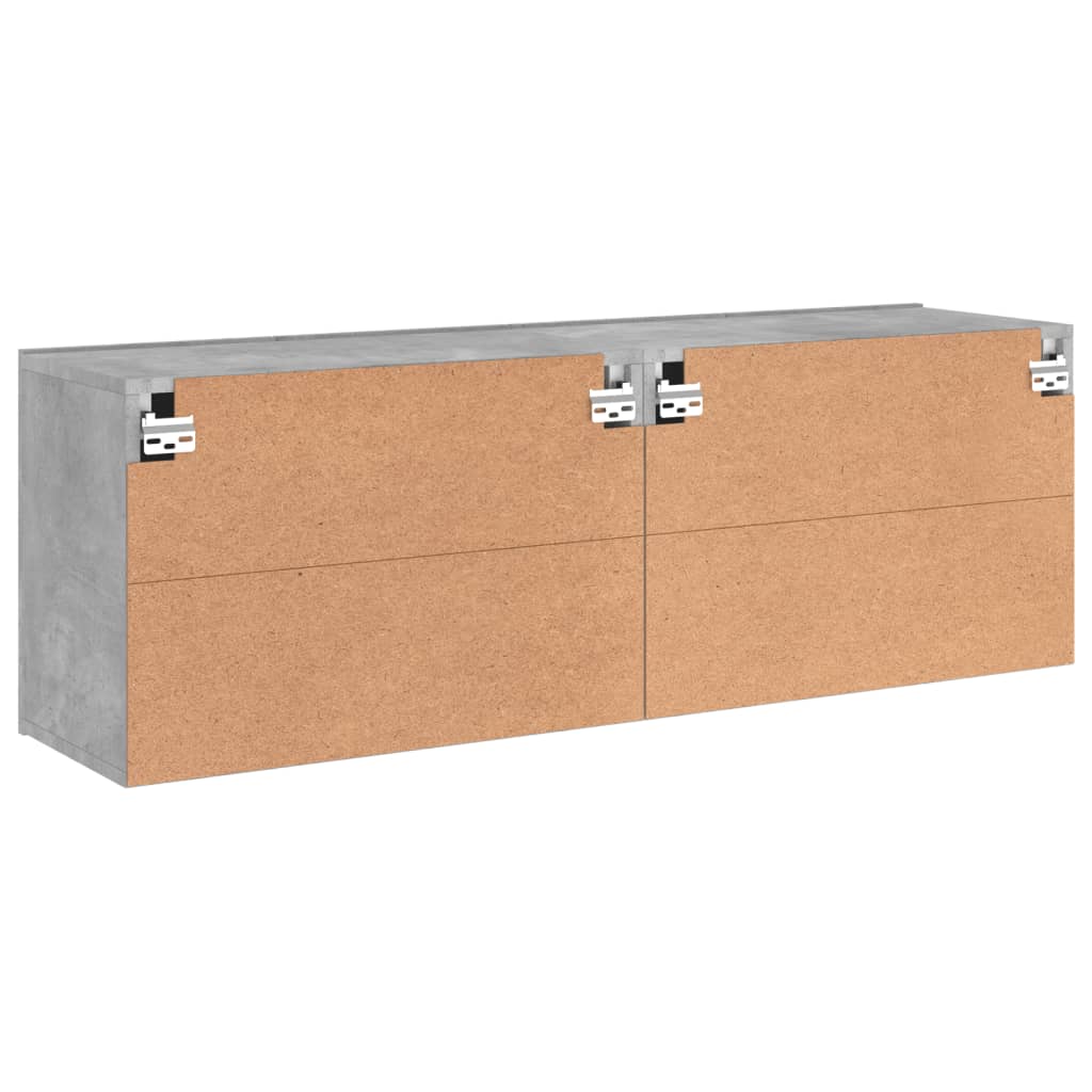 Tv-meubels 2 st wandgemonteerd 60x30x41 cm betongrijs