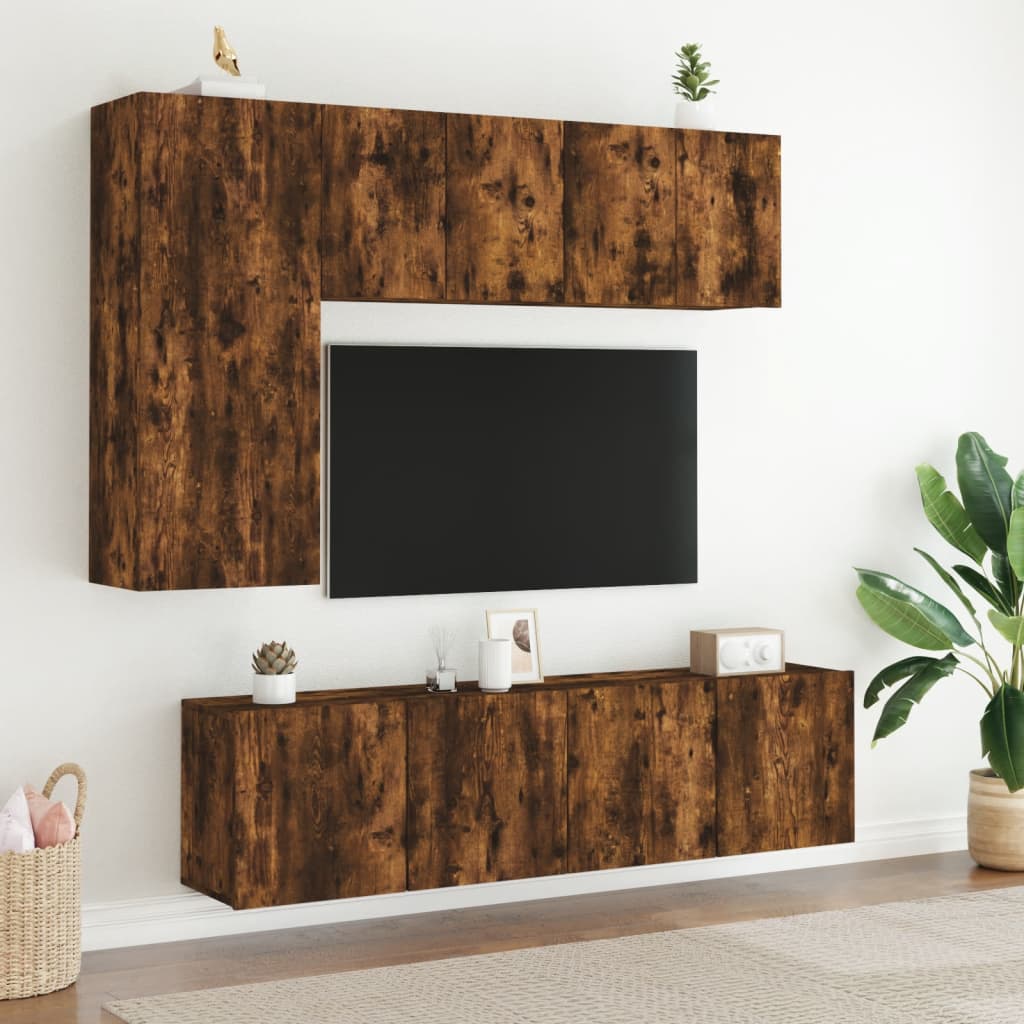 Tv-meubel wandgemonteerd 60x30x41 cm gerookt eikenkleurig