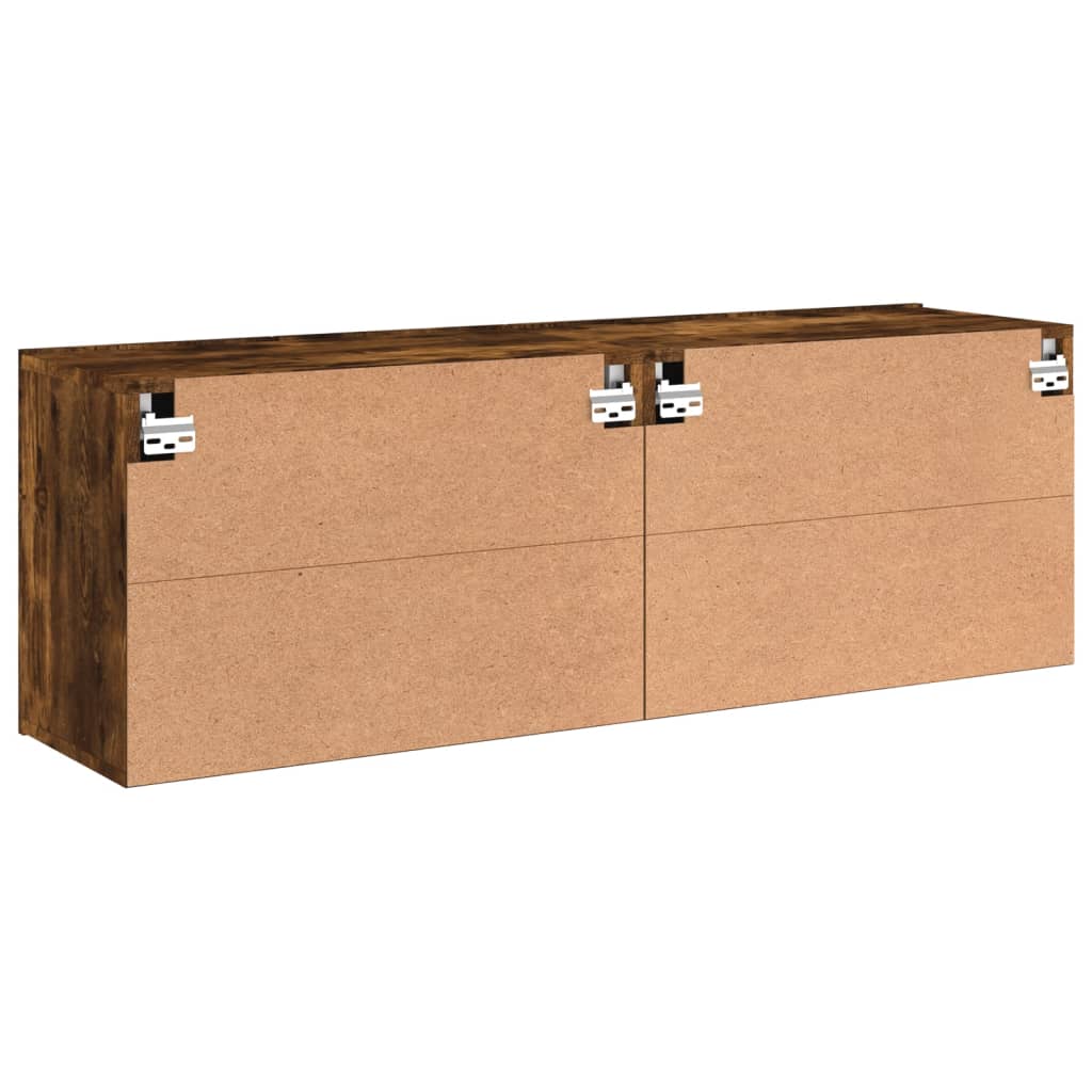 Tv-meubels 2 st wandgemonteerd 60x30x41 cm gerookt eikenkleurig