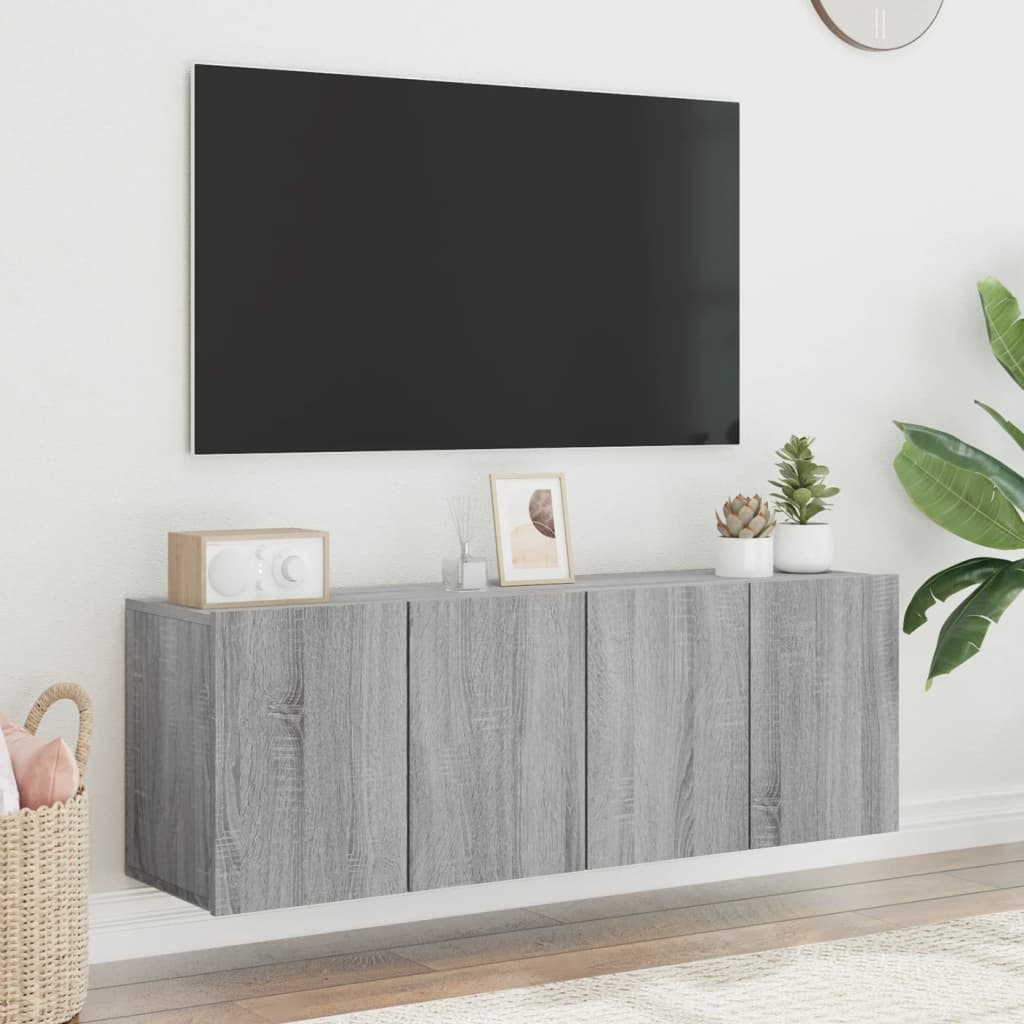 Tv-meubels 2 st wandgemonteerd 60x30x41 cm grijs sonoma eiken