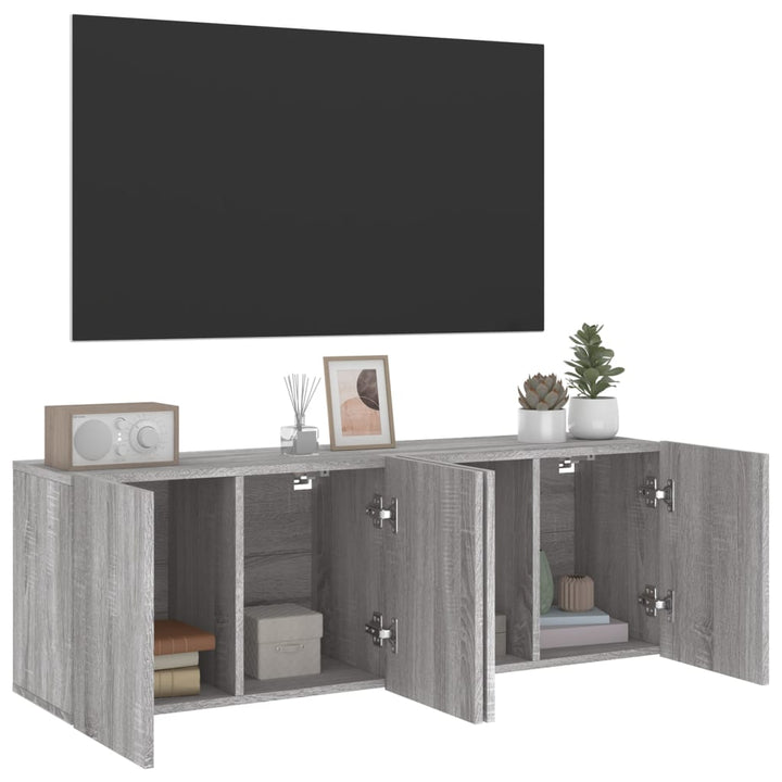 Tv-meubels 2 st wandgemonteerd 60x30x41 cm grijs sonoma eiken