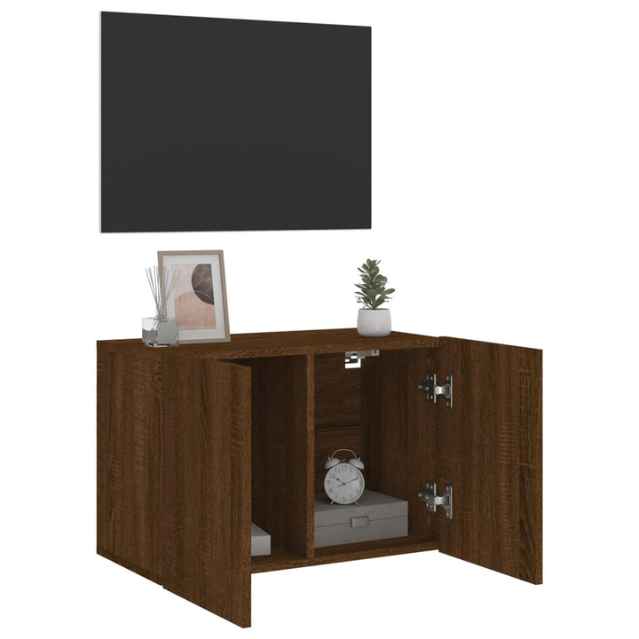 Tv-meubel wandgemonteerd 60x30x41 cm bruineikenkleurig