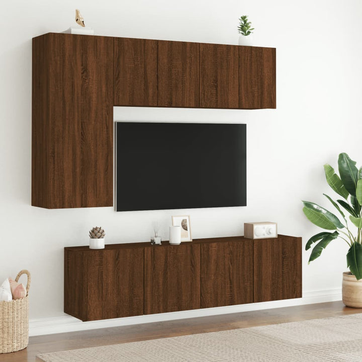 Tv-meubel wandgemonteerd 60x30x41 cm bruineikenkleurig