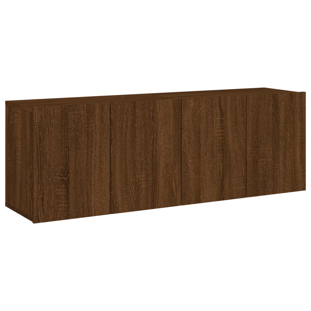 Tv-meubels 2 st wandgemonteerd 60x30x41 cm bruineikenkleurig