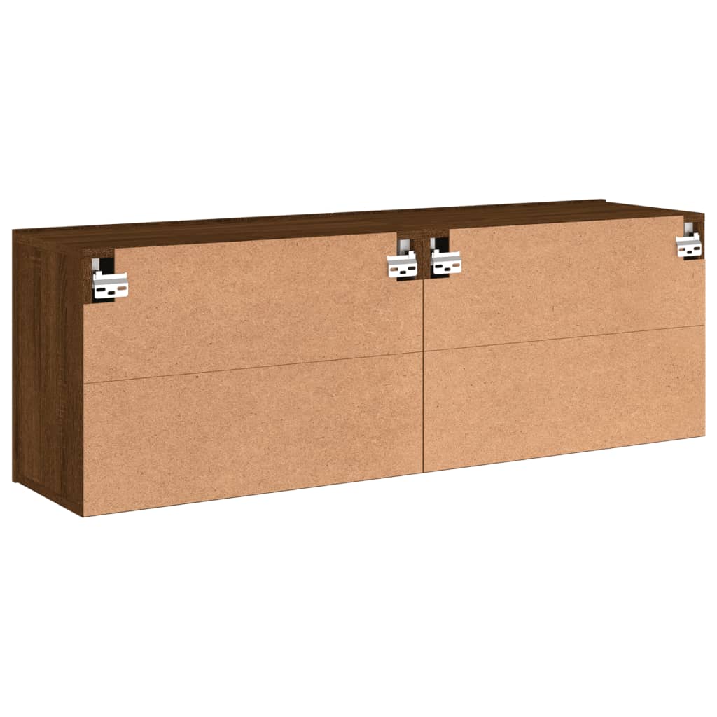 Tv-meubels 2 st wandgemonteerd 60x30x41 cm bruineikenkleurig