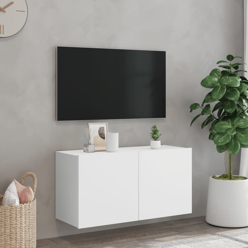 Tv-meubel wandgemonteerd 80x30x41 cm wit