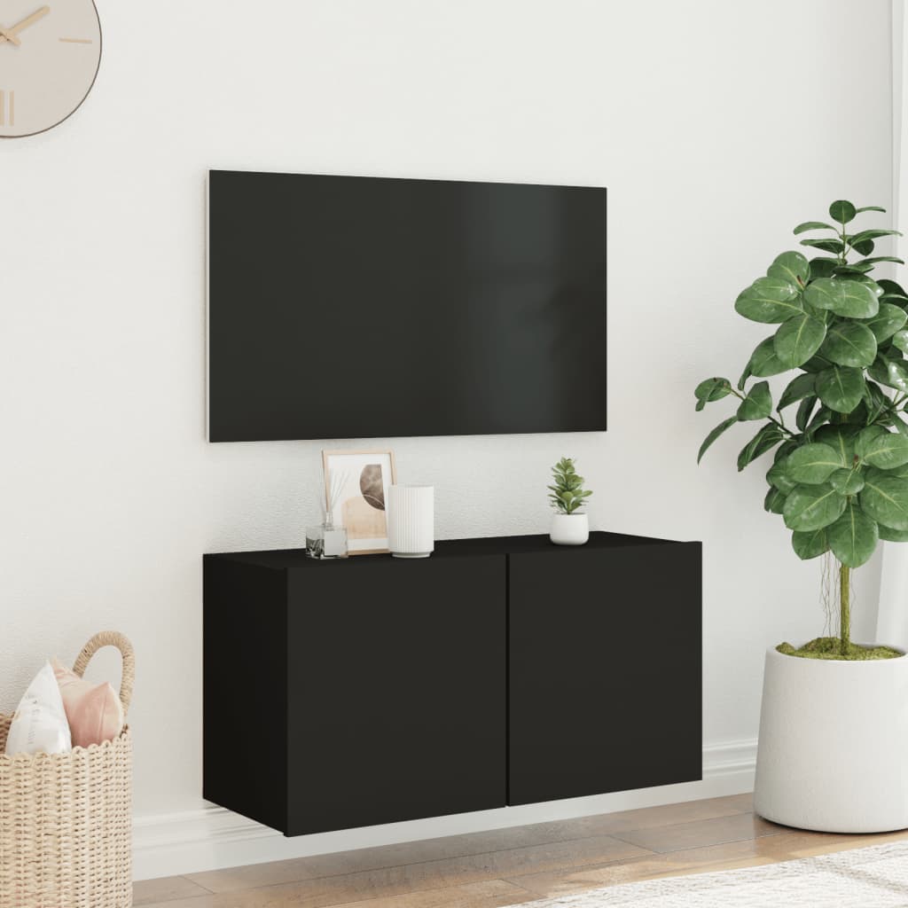 Tv-meubel wandgemonteerd 80x30x41 cm zwart