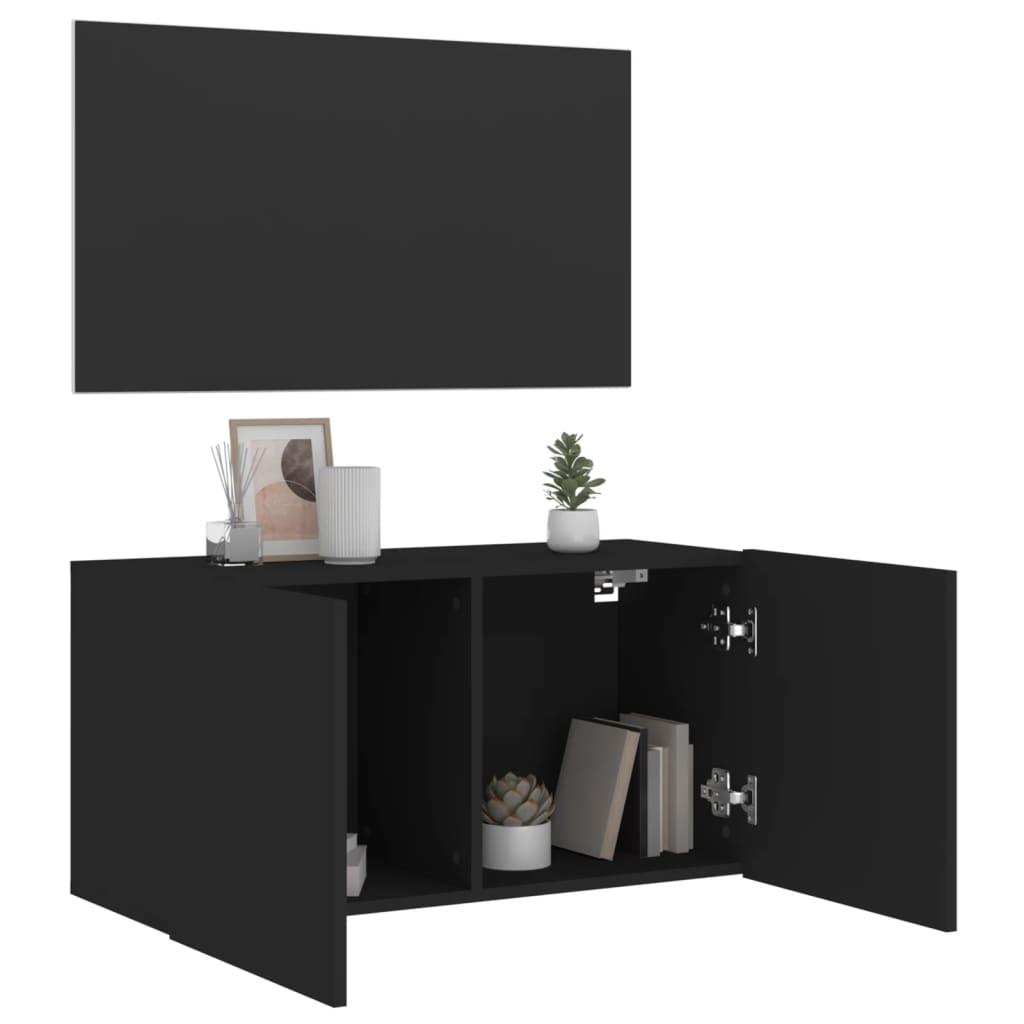 Tv-meubel wandgemonteerd 80x30x41 cm zwart