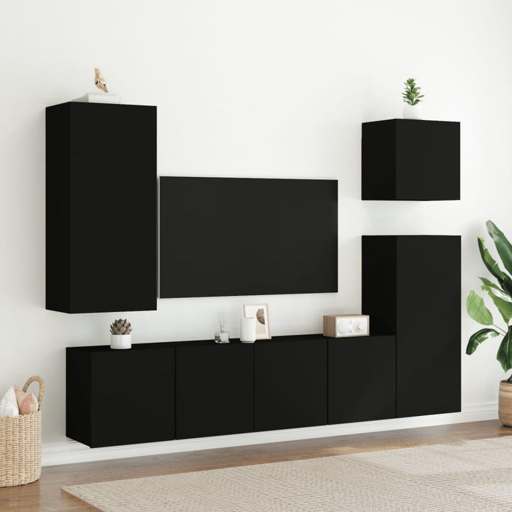 Tv-meubel wandgemonteerd 80x30x41 cm zwart