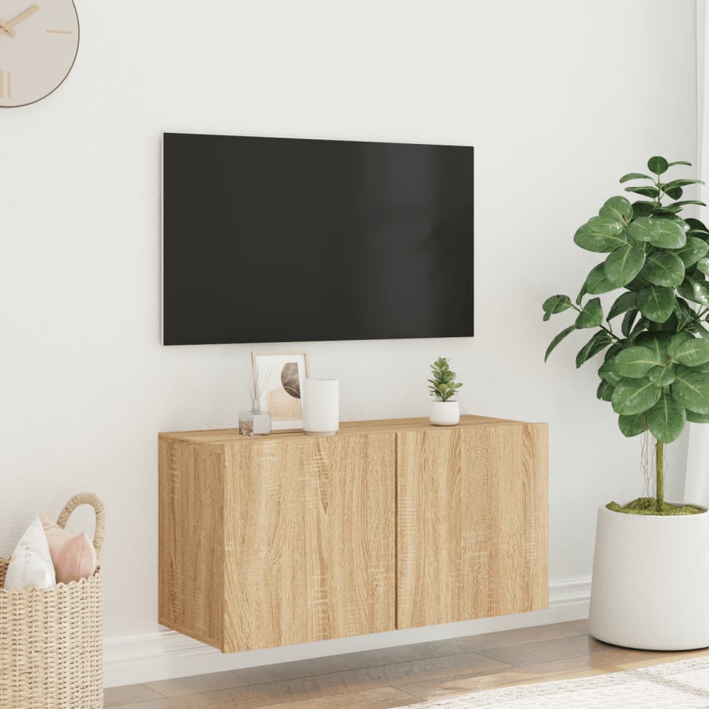 Tv-meubel wandgemonteerd 80x30x41 cm sonoma eikenkleurig