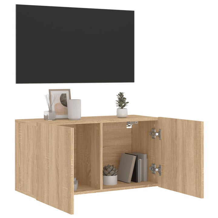 Tv-meubel wandgemonteerd 80x30x41 cm sonoma eikenkleurig