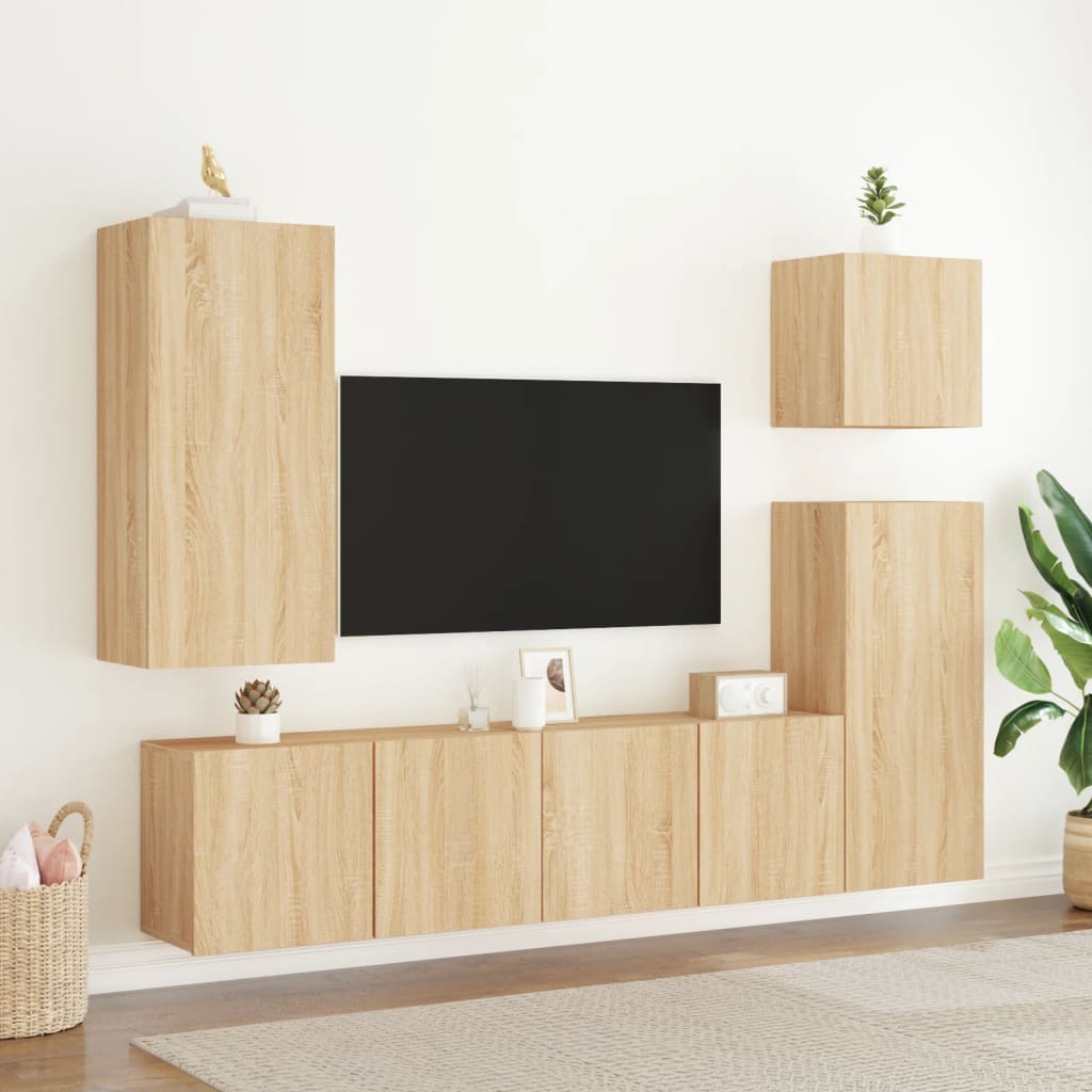 Tv-meubel wandgemonteerd 80x30x41 cm sonoma eikenkleurig