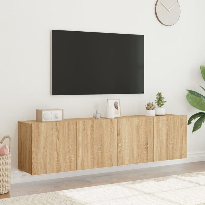 Tv-meubels 2 st wandgemonteerd 80x30x41 cm sonoma eikenkleurig