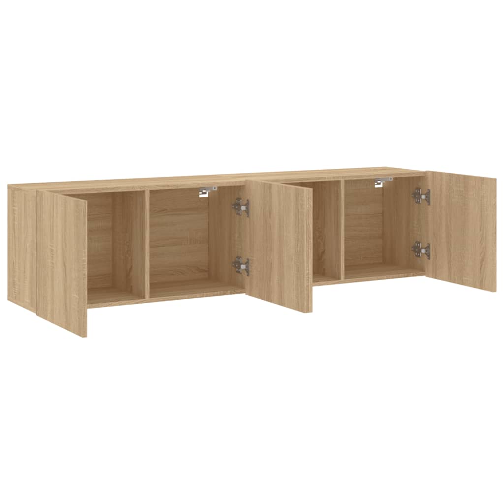 Tv-meubels 2 st wandgemonteerd 80x30x41 cm sonoma eikenkleurig