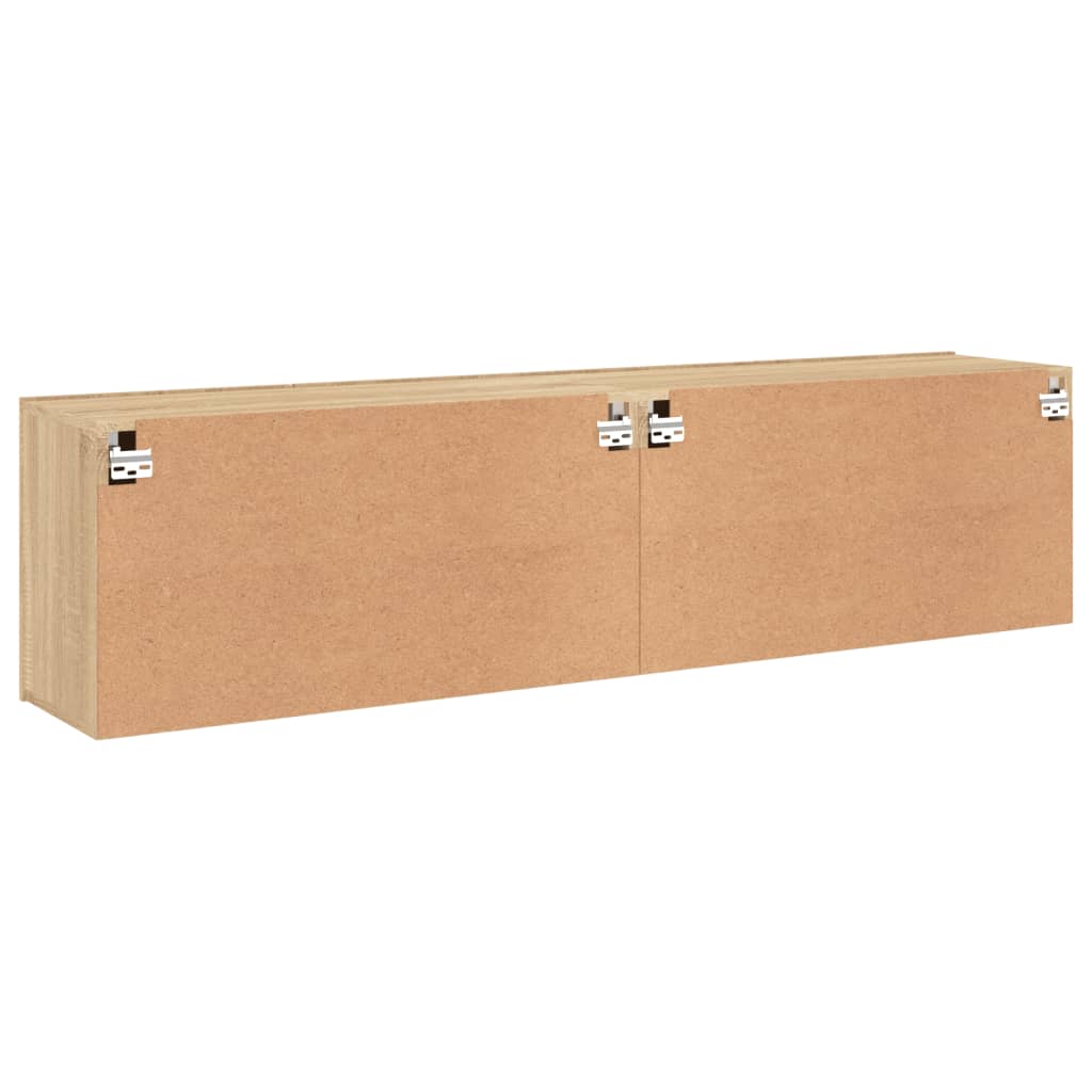 Tv-meubels 2 st wandgemonteerd 80x30x41 cm sonoma eikenkleurig