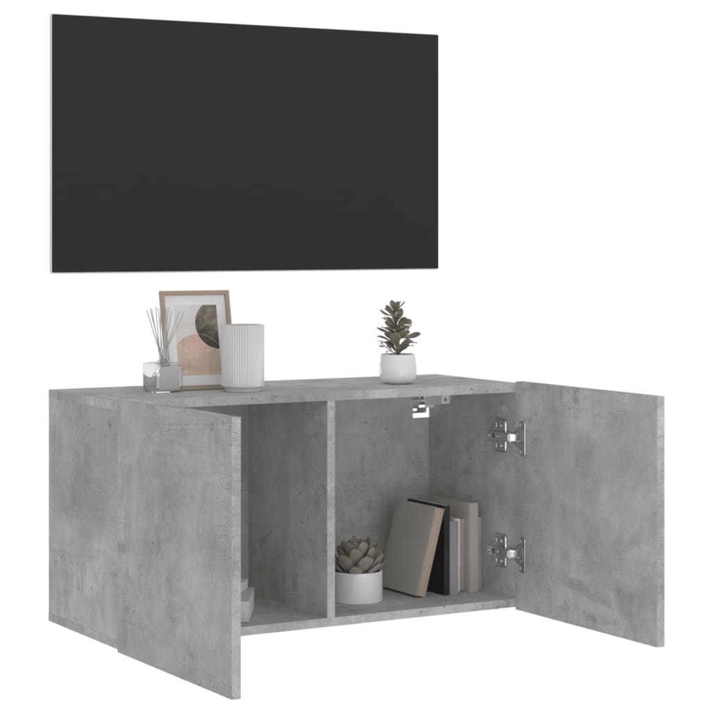 Tv-meubel wandgemonteerd 80x30x41 cm betongrijs