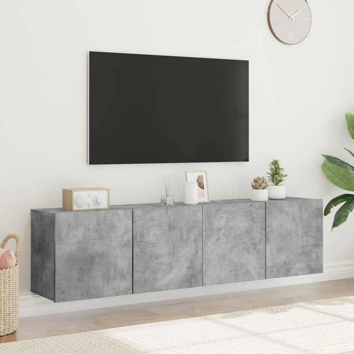 Tv-meubels 2 st wandgemonteerd 80x30x41 cm betongrijs