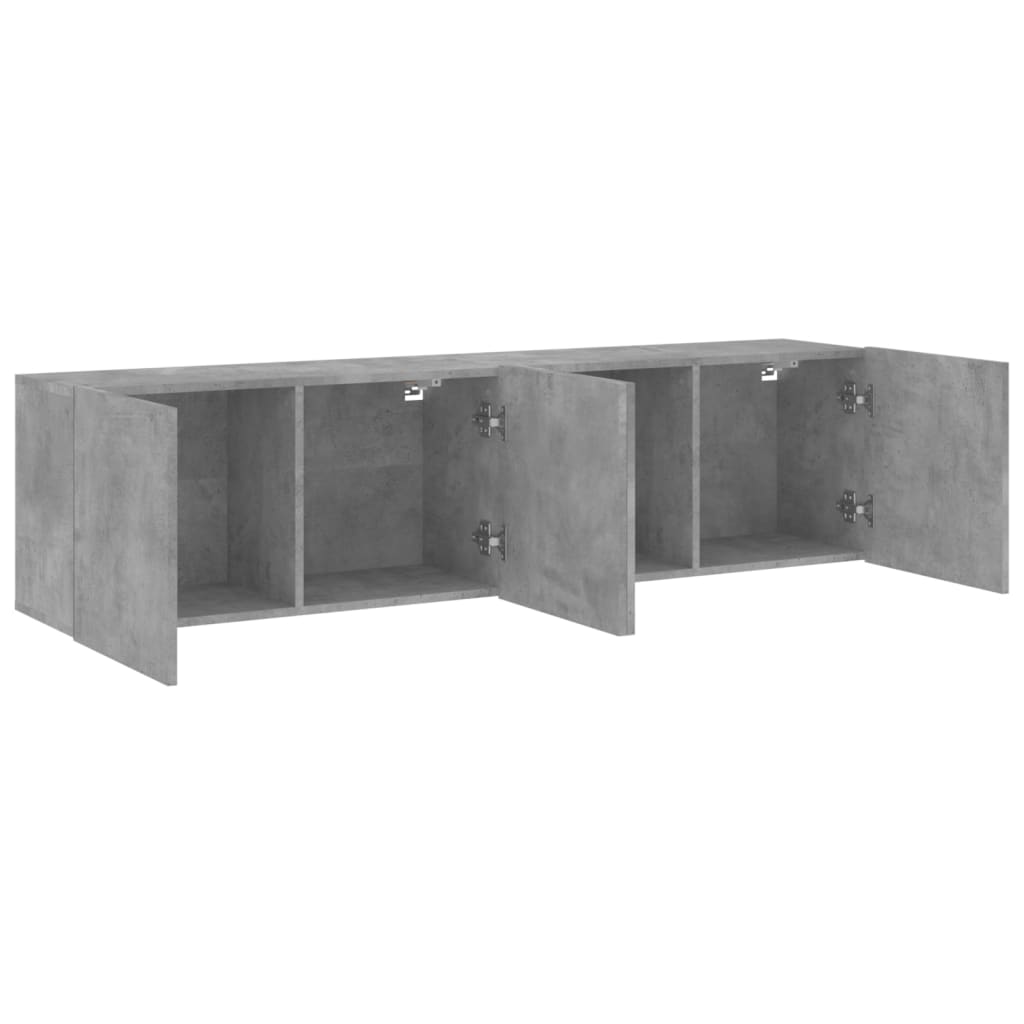 Tv-meubels 2 st wandgemonteerd 80x30x41 cm betongrijs