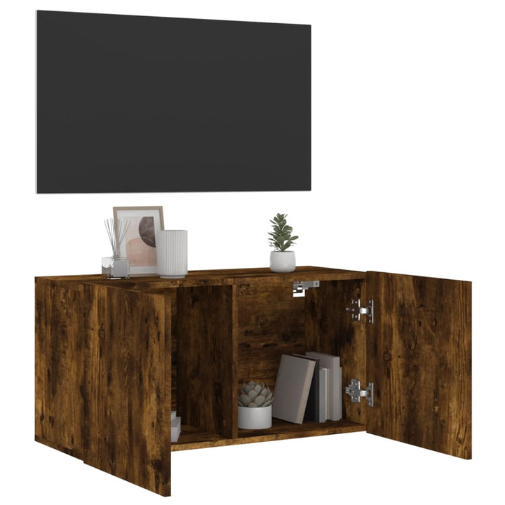 Tv-meubel wandgemonteerd 80x30x41 cm gerookt eikenkleurig