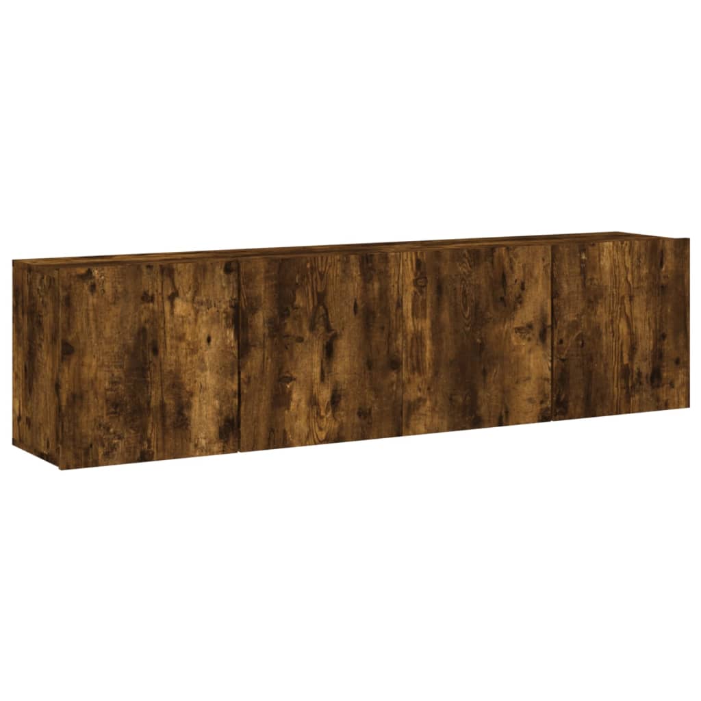 Tv-meubels 2 st wandgemonteerd 80x30x41 cm gerookt eikenkleurig