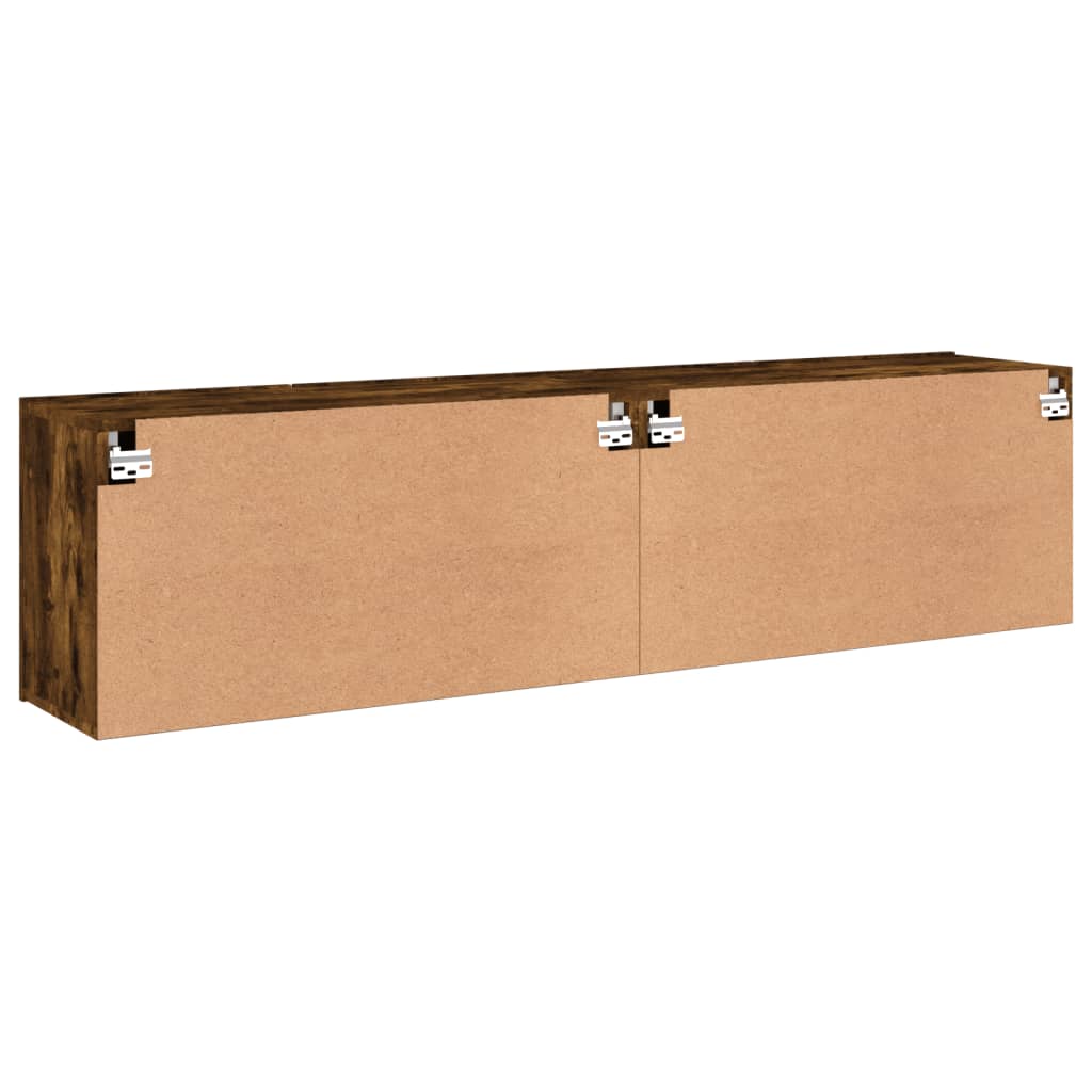 Tv-meubels 2 st wandgemonteerd 80x30x41 cm gerookt eikenkleurig