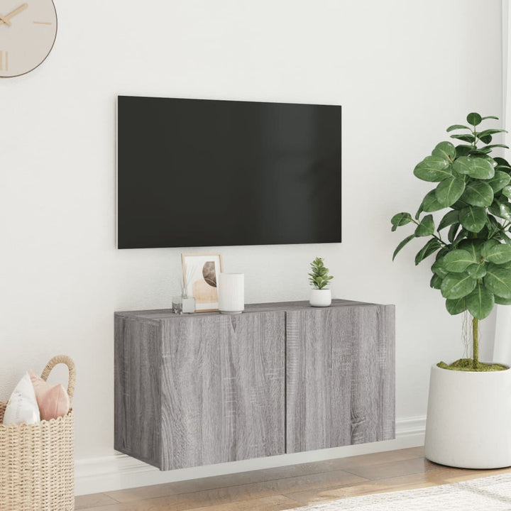 Tv-meubel wandgemonteerd 80x30x41 cm grijs sonoma eikenkleurig