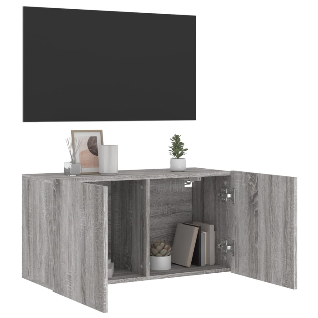 Tv-meubel wandgemonteerd 80x30x41 cm grijs sonoma eikenkleurig