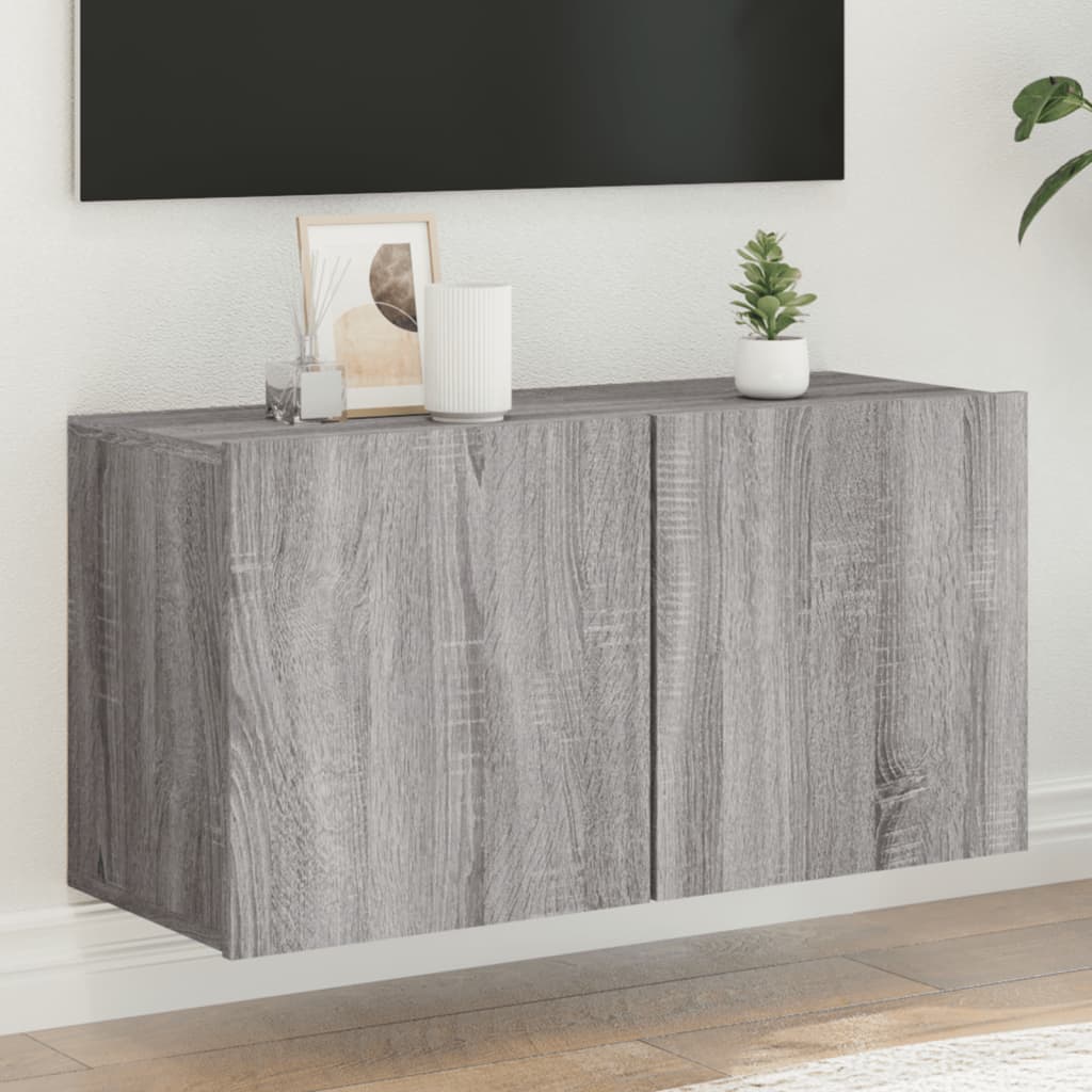 Tv-meubel wandgemonteerd 80x30x41 cm grijs sonoma eikenkleurig