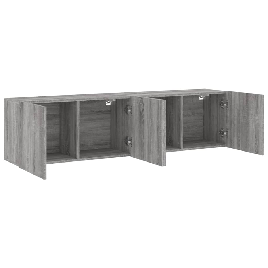 Tv-meubels 2 st wandgemonteerd 80x30x41 cm grijs sonoma eiken